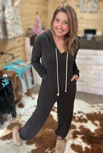 Load image into Gallery viewer, ribbed hayden hoodie jumpsuit, charcoal | blakeley
