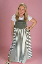 Load image into Gallery viewer, striped denim overall dress
