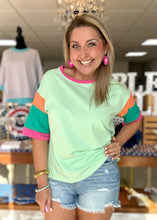 Load image into Gallery viewer, oversized colorblock tee, green
