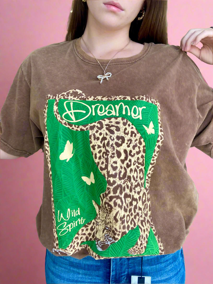 dreamer cheetah graphic top