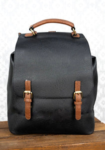 faux leather backpack, black