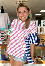 Load image into Gallery viewer, vacay days striped top, pink mix
