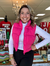 Load image into Gallery viewer, feel the chill puffer vest, fuchsia
