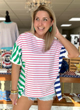 Load image into Gallery viewer, vacay days striped top, pink mix
