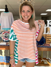 Load image into Gallery viewer, vacay days striped top, orange mix

