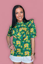 Load image into Gallery viewer, golden garden ruffle blouse
