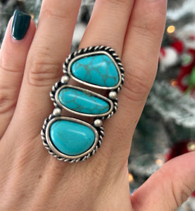 stacked turquoise ring