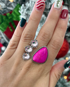 fuchsia + pink cuff ring