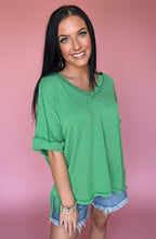 Load image into Gallery viewer, ribbed v-neck, kelly green | reg + plus
