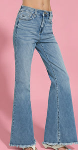 high rise bell bottom jeans | zenana