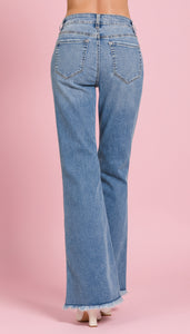 high rise bell bottom jeans | zenana