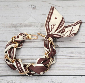 scarf chain phone bracelet, brown