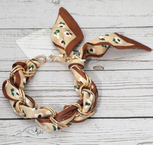 scarf chain phone bracelet, khaki