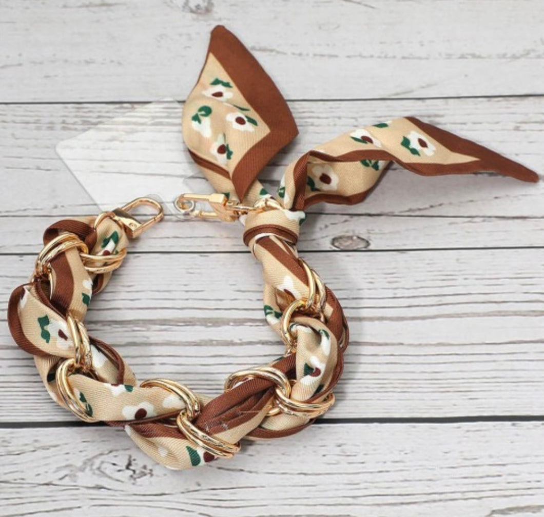scarf chain phone bracelet, khaki
