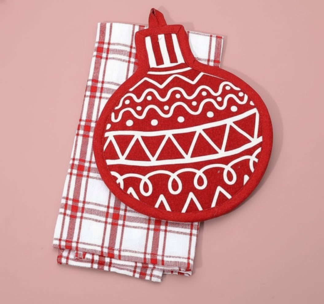towel + potholder set, ornament