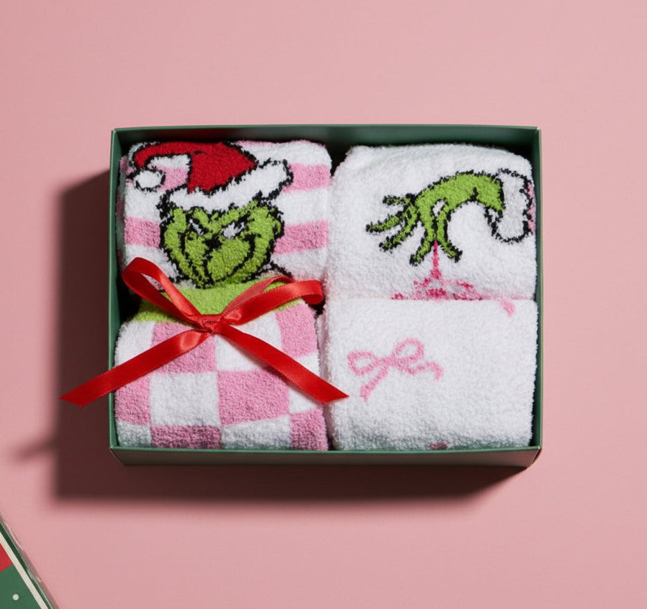 grinch socks gift set