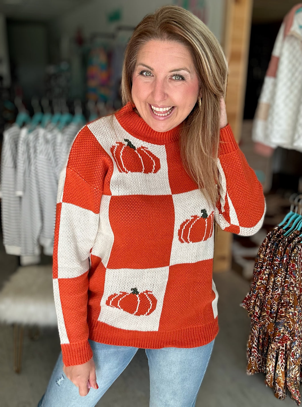 oversized pumpkin sweater