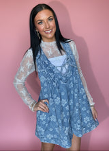 Load image into Gallery viewer, pleated v-neck romper, embossed floral
