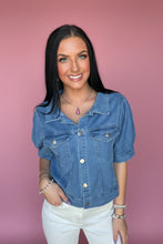 Load image into Gallery viewer, rodeo sweetheart puff denim jacket
