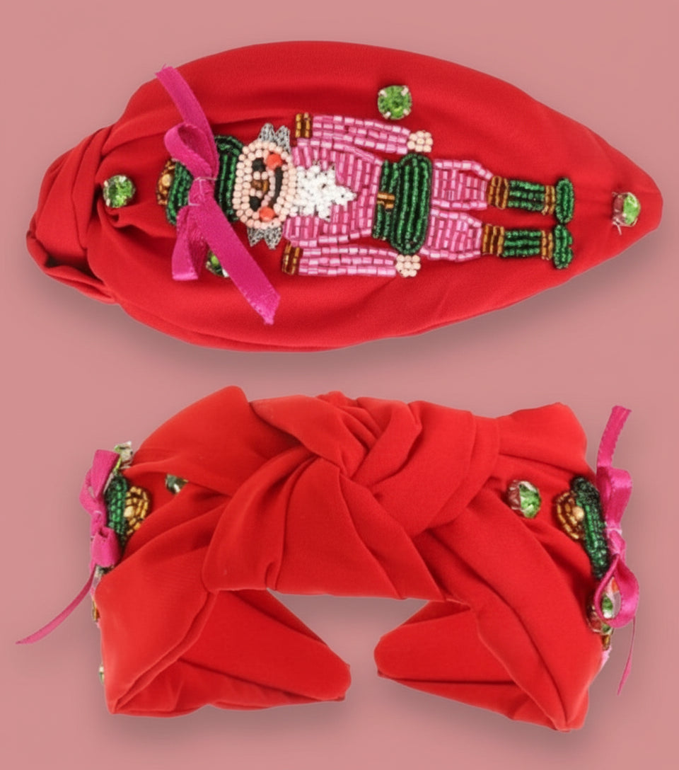 nutcracker headband, red