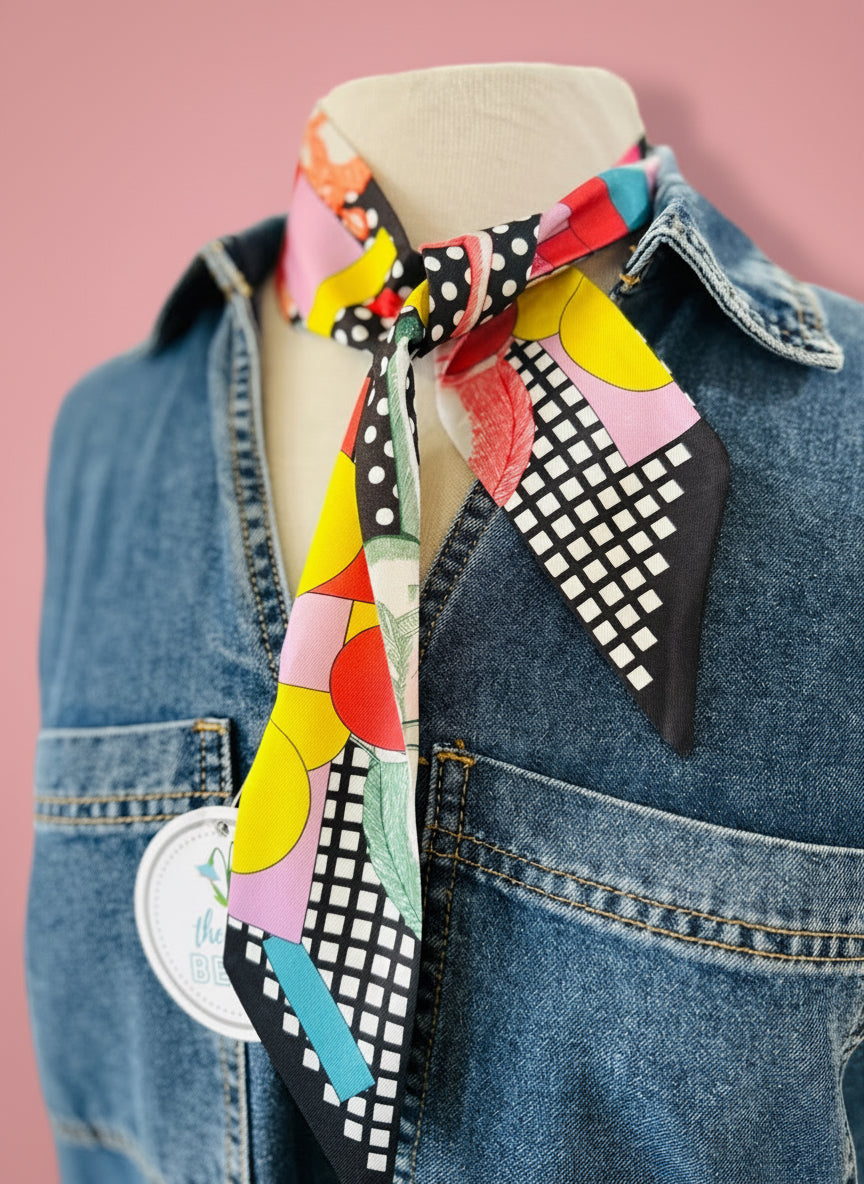 twilly skinny scarf, black