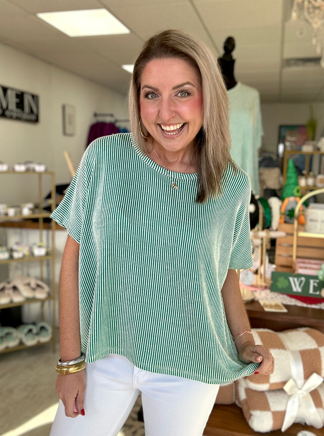 the essential ribbed top, kelly green