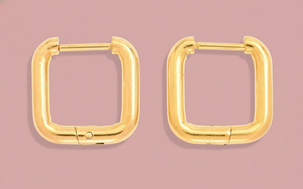 rounded square goldtone hoops