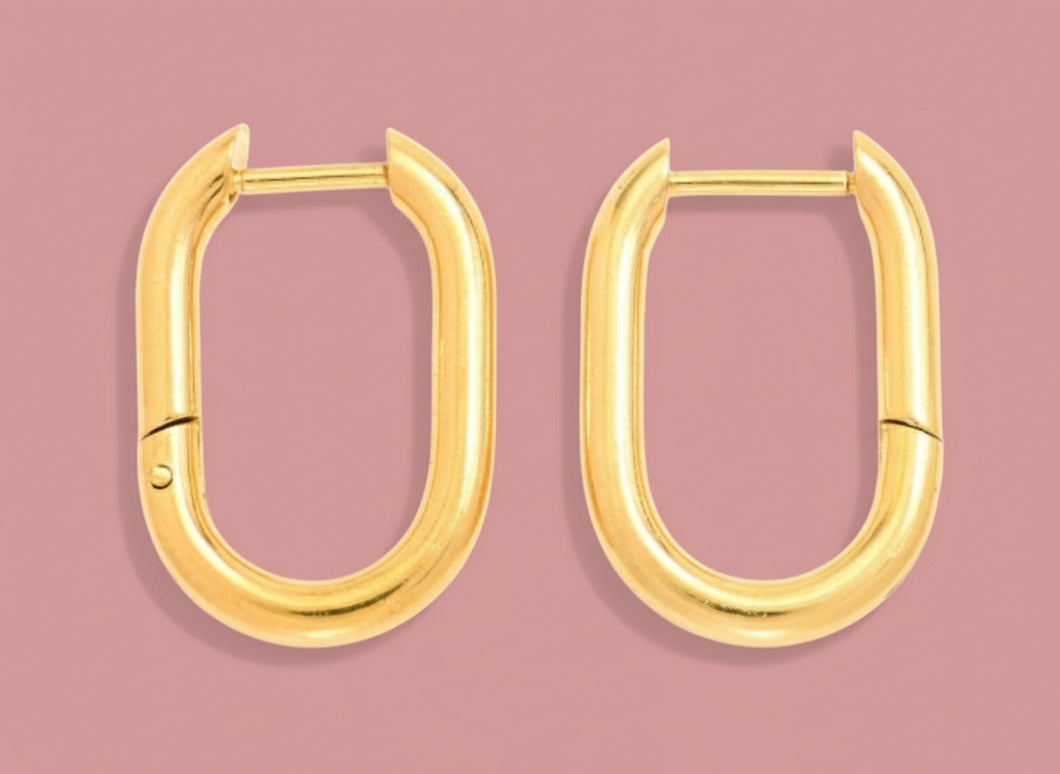 oval goldtone hoops