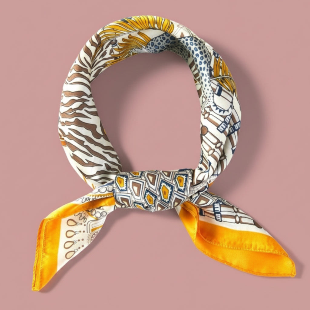 golden geometric scarf