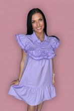 Load image into Gallery viewer, lavender ruffle collar dress
