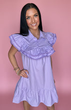 Load image into Gallery viewer, lavender ruffle collar dress
