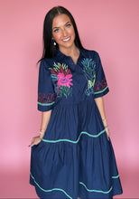 Load image into Gallery viewer, midnight garden embroidered midi
