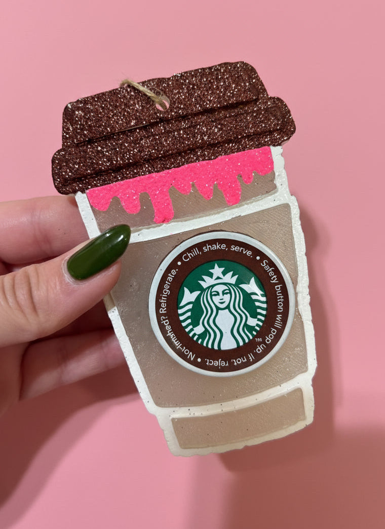 latte cup car freshie