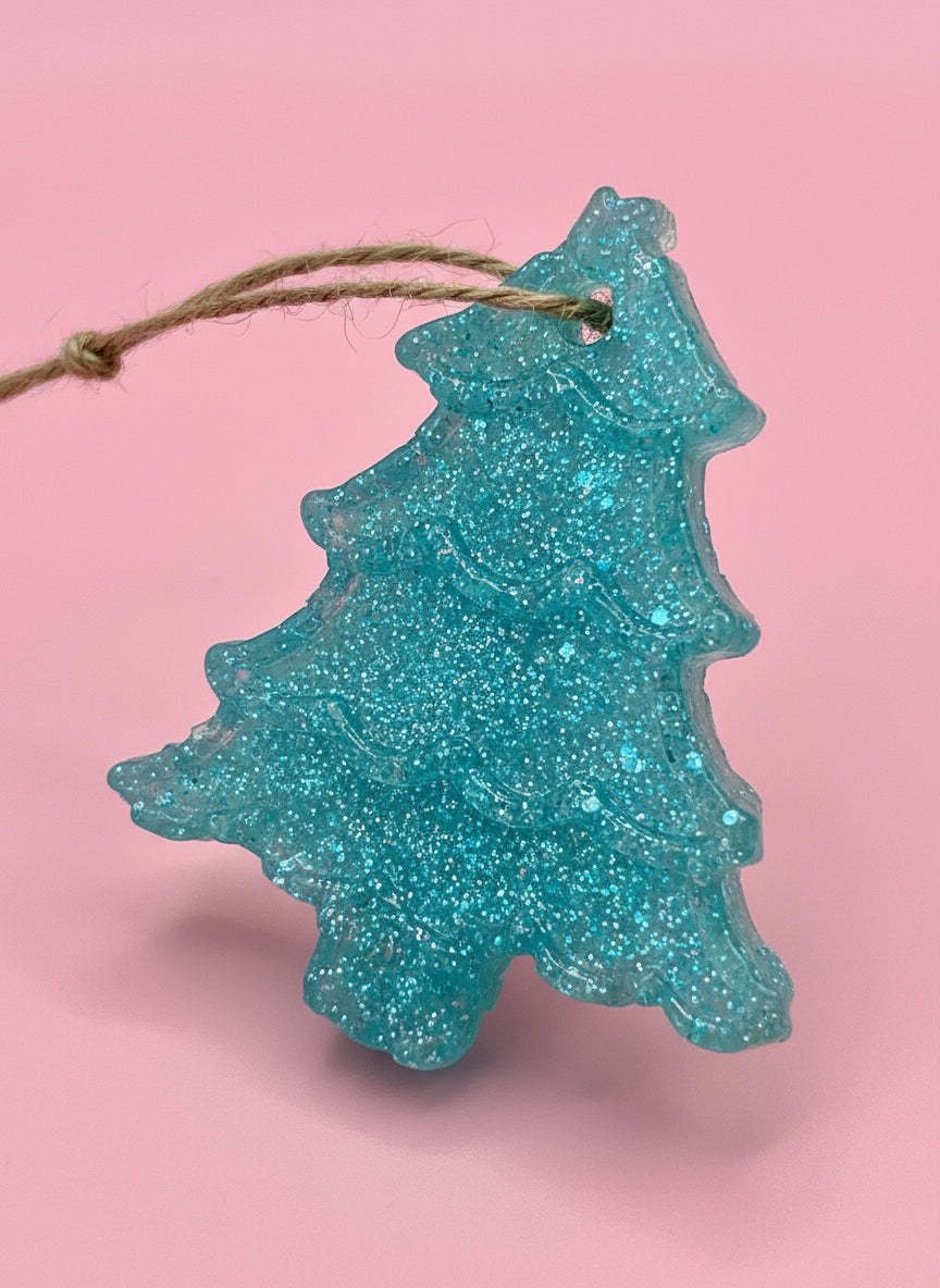 mini Christmas tree car freshie, green