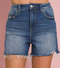 Load image into Gallery viewer, dark wash distressed shorts, zenana | plus
