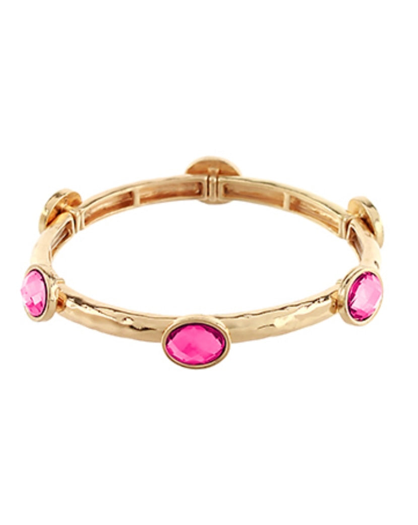 station bangle bracelet, pink