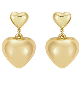 heart drop earrings