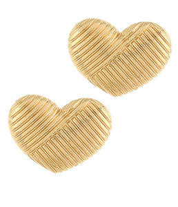 textured heart studs