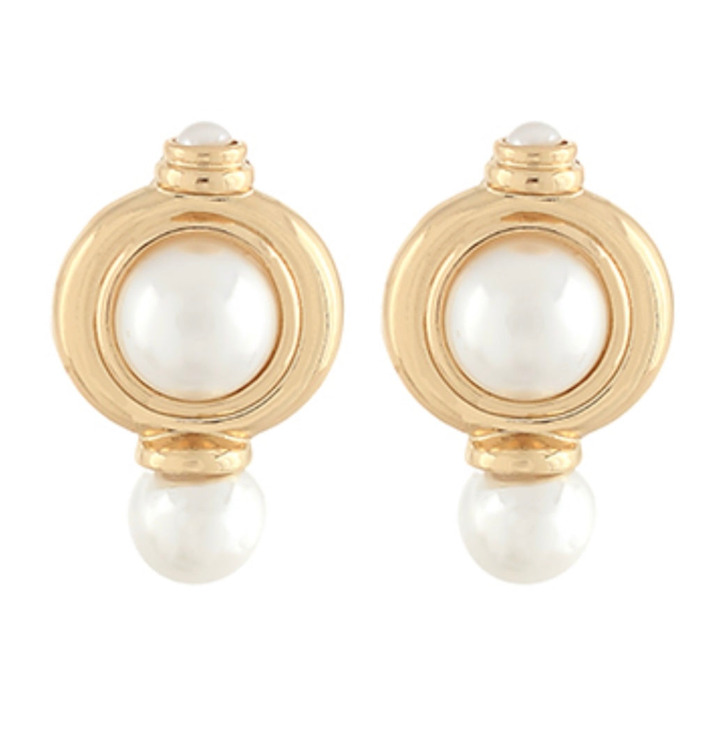 dome pearl earrings