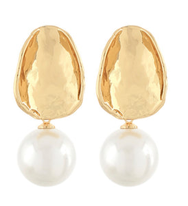 pearl + oval earrings