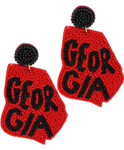 georgia seed beads, black + red