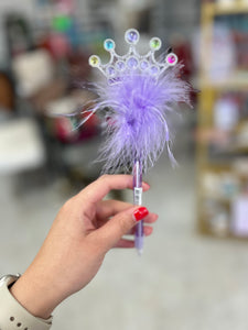princess crown pen, purple