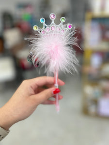 princess crown pen, light pink