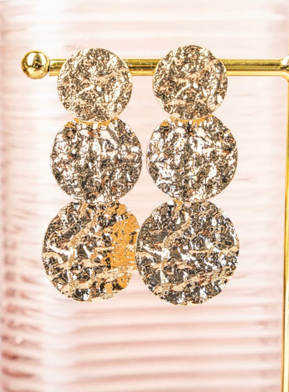 hammered goldtone earrings