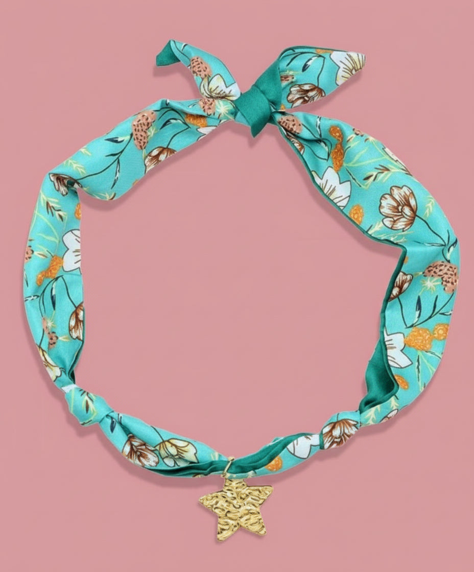 scarf necklace, seafoam star
