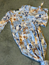 Load image into Gallery viewer, wanted cowboy knotted baby gown

