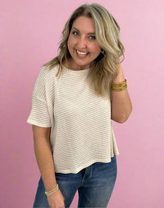 lightweight jacquard sweater, sand beige