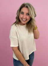 Load image into Gallery viewer, lightweight jacquard sweater, sand beige
