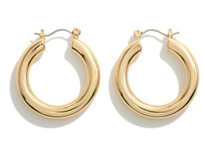 gold chunky hollow hoop, small