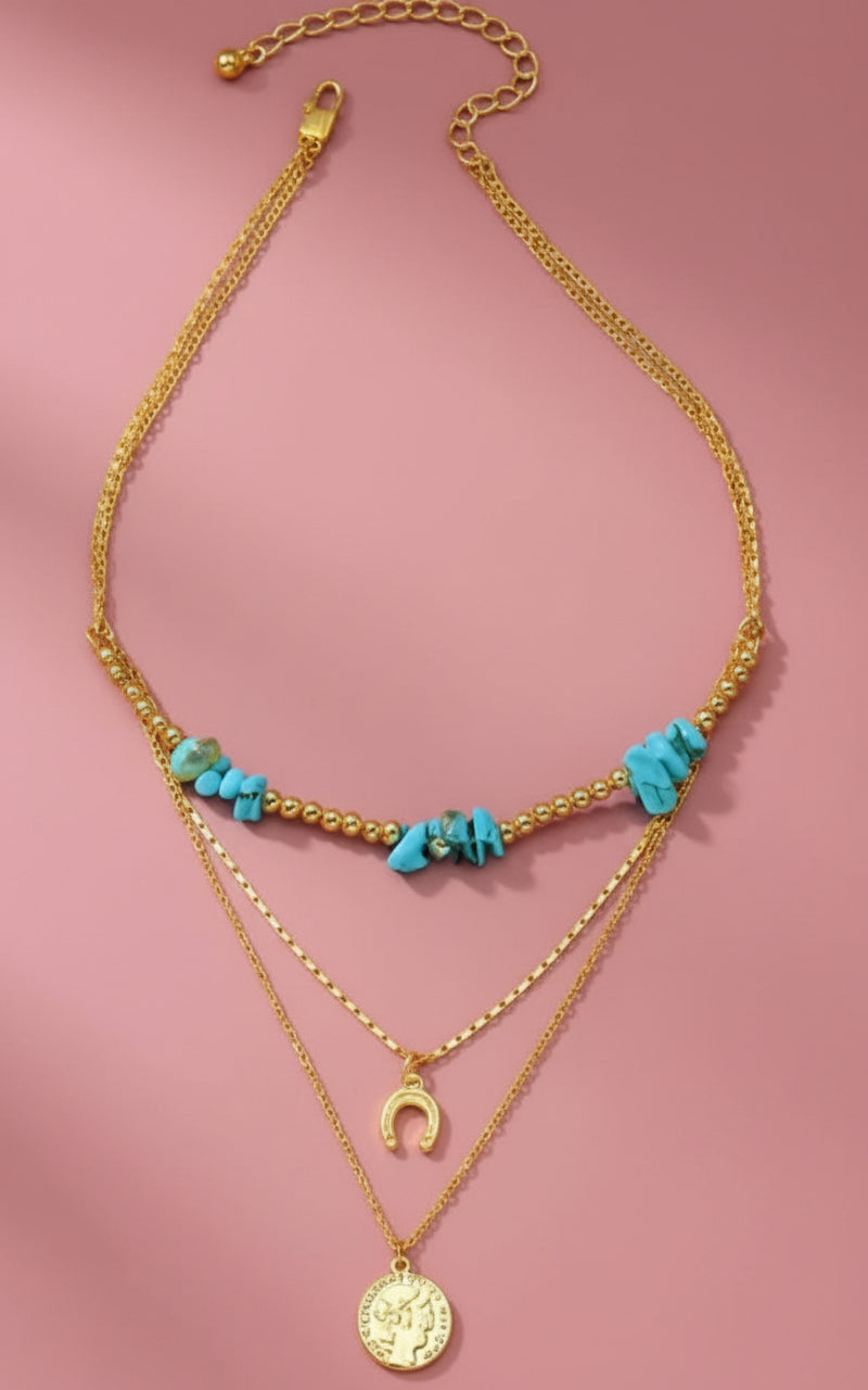 layered horseshoe necklace
